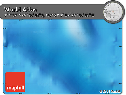 Physical Map of the Area around 8° 44' 0" S, 168° 22' 30" E