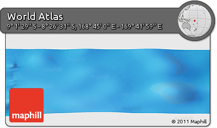 Shaded Relief Panoramic Map of the Area around 8° 44' 0" S, 169° 13' 29" E