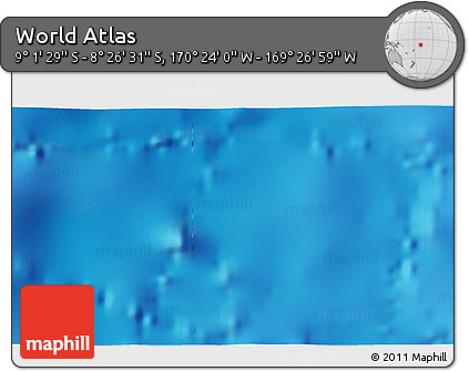Physical 3D Map of the Area around 8° 44' 0" S, 169° 55' 30" W