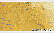 Physical 3D Map of the area around 8° 44' 0" S, 16° 13' 30" E