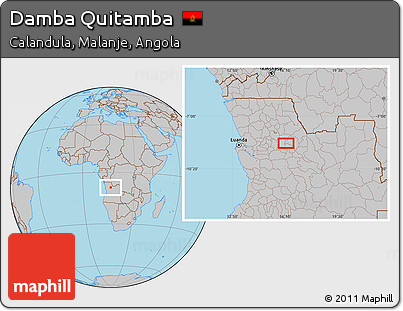 Gray Location Map of Damba Quitamba