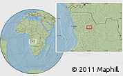 Savanna Style Location Map of the area around 8° 44' 0" S, 16° 13' 30" E, hill shading