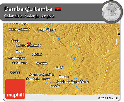 Physical Panoramic Map of Damba Quitamba