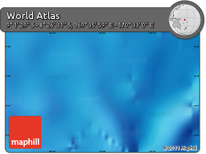 Physical Map of the Area around 8° 44' 0" S, 170° 4' 29" E