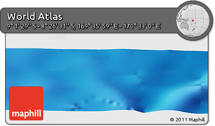 Physical Panoramic Map of the Area around 8° 44' 0" S, 170° 4' 29" E