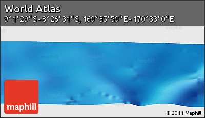 Physical Panoramic Map of the Area around 8° 44' 0" S, 170° 4' 29" E