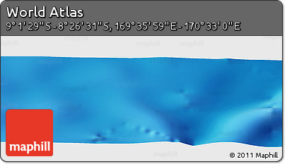 Physical Panoramic Map of the Area around 8° 44' 0" S, 170° 4' 29" E