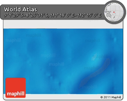 Shaded Relief 3D Map of the Area around 8° 44' 0" S, 171° 46' 30" E