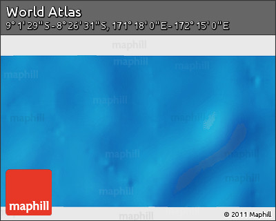 Shaded Relief 3D Map of the Area around 8° 44' 0" S, 171° 46' 30" E