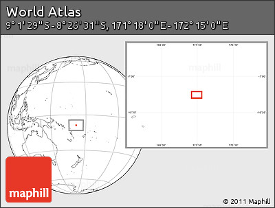 Blank Location Map of the Area around 8° 44' 0" S, 171° 46' 30" E