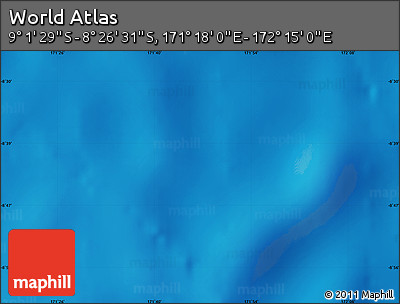 Physical Map of the Area around 8° 44' 0" S, 171° 46' 30" E