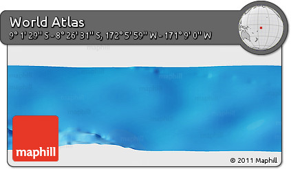 Physical Panoramic Map of the Area around 8° 44' 0" S, 171° 37' 30" W