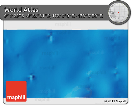 Shaded Relief 3D Map of the Area around 8° 44' 0" S, 172° 37' 30" E