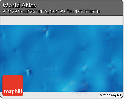 Shaded Relief 3D Map of the Area around 8° 44' 0" S, 172° 37' 30" E