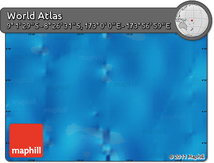 Physical Map of the Area around 8° 44' 0" S, 173° 28' 29" E