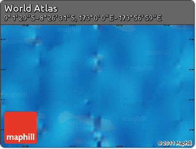 Physical Map of the Area around 8° 44' 0" S, 173° 28' 29" E