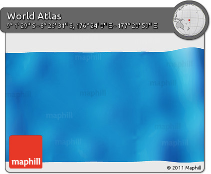 Shaded Relief 3D Map of the Area around 8° 44' 0" S, 176° 52' 30" E