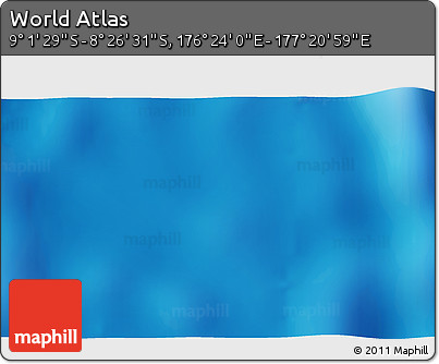 Shaded Relief 3D Map of the Area around 8° 44' 0" S, 176° 52' 30" E