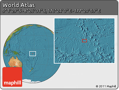 Satellite Location Map of the Area around 8° 44' 0" S, 176° 52' 30" E