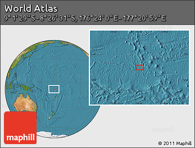 Satellite Location Map of the Area around 8° 44' 0" S, 176° 52' 30" E