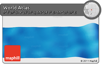 Shaded Relief Panoramic Map of the Area around 8° 44' 0" S, 176° 52' 30" E
