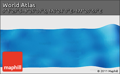 Shaded Relief Panoramic Map of the Area around 8° 44' 0" S, 176° 52' 30" E