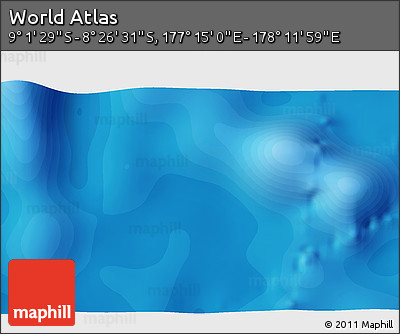 Political 3D Map of the Area around 8° 44' 0" S, 177° 43' 29" E