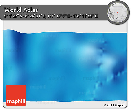 Shaded Relief 3D Map of the Area around 8° 44' 0" S, 177° 43' 29" E