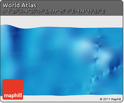 Shaded Relief 3D Map of the Area around 8° 44' 0" S, 177° 43' 29" E