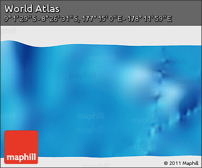 Shaded Relief 3D Map of the Area around 8° 44' 0" S, 177° 43' 29" E