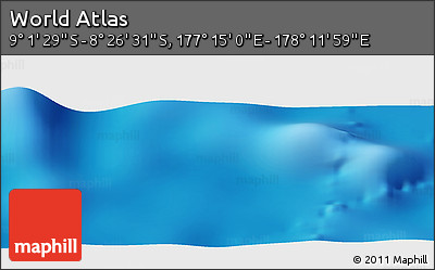 Shaded Relief Panoramic Map of the Area around 8° 44' 0" S, 177° 43' 29" E