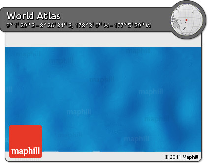 Shaded Relief 3D Map of the Area around 8° 44' 0" S, 177° 34' 29" W