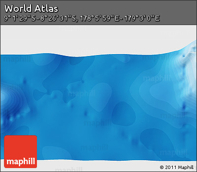 Political 3D Map of the Area around 8° 44' 0" S, 178° 34' 29" E
