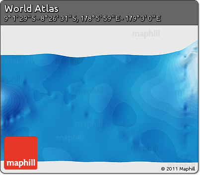 Political 3D Map of the Area around 8° 44' 0" S, 178° 34' 29" E