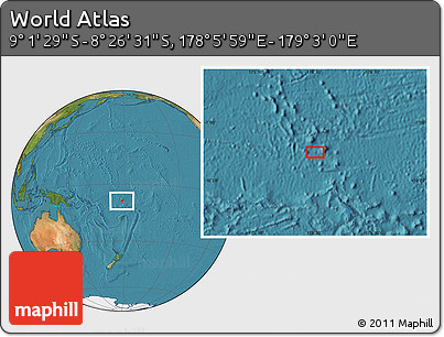 Satellite Location Map of the Area around 8° 44' 0" S, 178° 34' 29" E