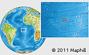 Physical Location Map of the area around 8° 44' 0" S, 17° 46' 29" W
