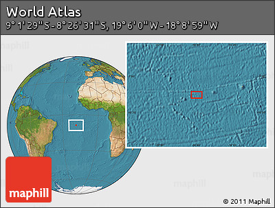 Satellite Location Map of the Area around 8° 44' 0" S, 18° 37' 30" W