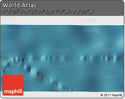 Satellite 3D Map of the Area around 8° 44' 0" S, 1° 37' 30" W