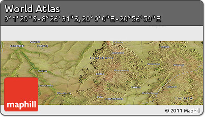 Satellite Panoramic Map of the Area around 8° 44' 0" S, 20° 28' 30" E