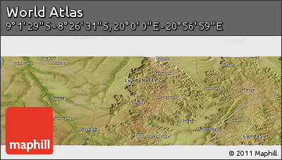 Satellite Panoramic Map of the Area around 8° 44' 0" S, 20° 28' 30" E