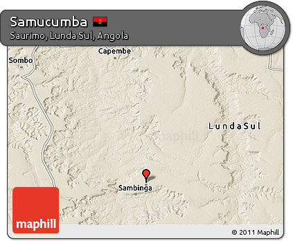 Shaded Relief 3D Map of Samucumba