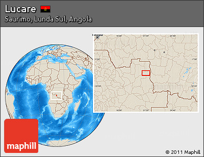 Shaded Relief Location Map of Lucare