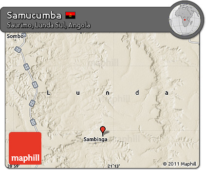 Shaded Relief Map of Samucumba