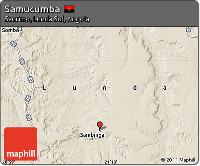 Shaded Relief Map of Samucumba