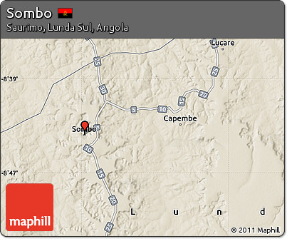 Shaded Relief Map of Sombo