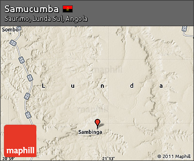 Shaded Relief Map of Samucumba
