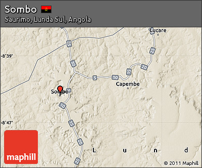 Shaded Relief Map of Sombo