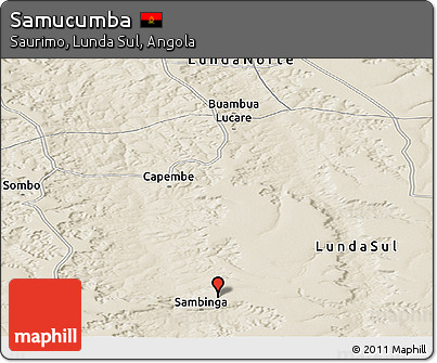 Shaded Relief Panoramic Map of Samucumba