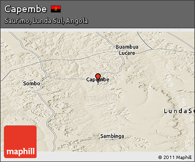 Shaded Relief Panoramic Map of Capembe