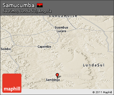 Shaded Relief Panoramic Map of Samucumba